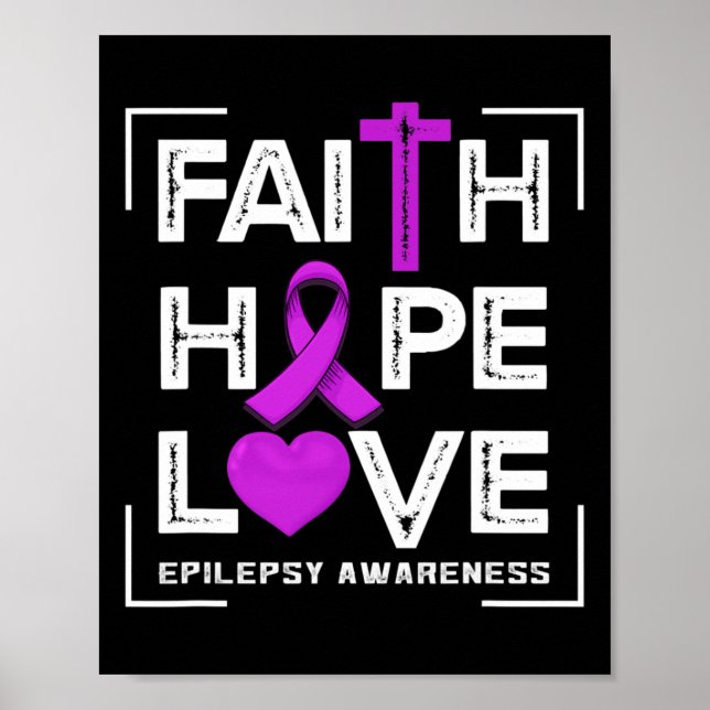 Affiche Faith Hope Love Epilepsy Awareness (Devant)