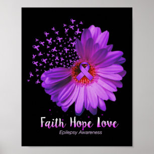 Affiche Faith Hope Love Epilepsy Awareness Sunflower