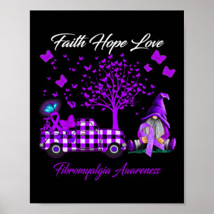 Affiche Faith Hope Love Fibromyalgie Cadeaux de sensibilis