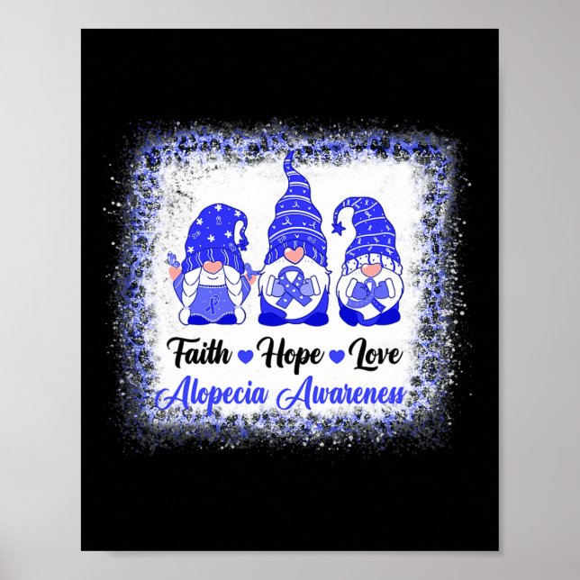 Affiche Faith Hope Love Gnomes Alopecia Sensibilisation Le (Devant)