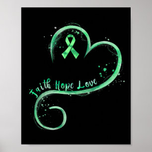 Affiche Faith Hope Love Green Ribbon Mental Health Award