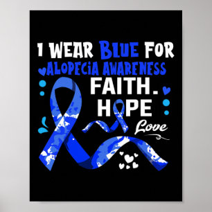 Affiche Faith Hope Love Je Porte Du Bleu Pour La Sensibili