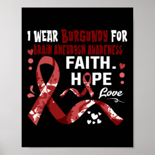 Affiche Faith Hope Love Je Porte La Bourgogne Pour L'Aneur