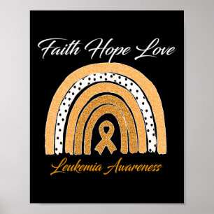 Affiche Faith Hope Love Leukemia Sensibilisation Ruban Ora