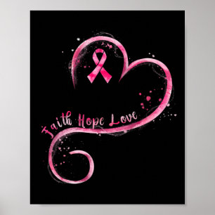 Affiche Faith Hope Love Pink Ribbon Cancer du sein Prix