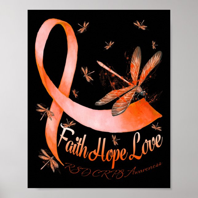Affiche Faith Hope Love Rsd Crps Sensibilisation Dragonfly (Devant)