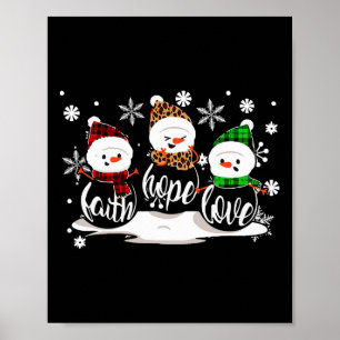 Affiche Faith Hope Love Snowman Christmas Pajama mignonne