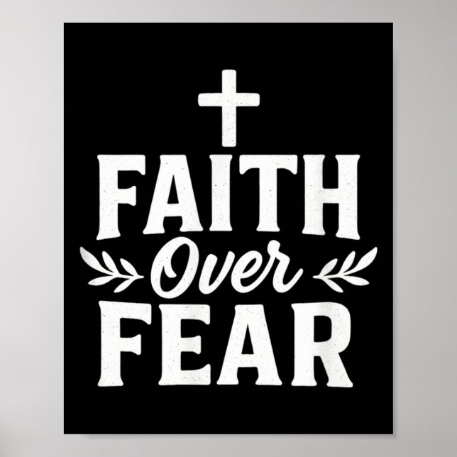 Affiche Faith Over Fear Christian Motivational Bible Verse (Devant)