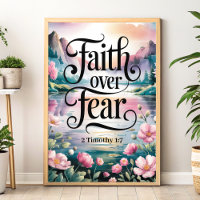 Faith Over Fear - Christian Wall Art for Women