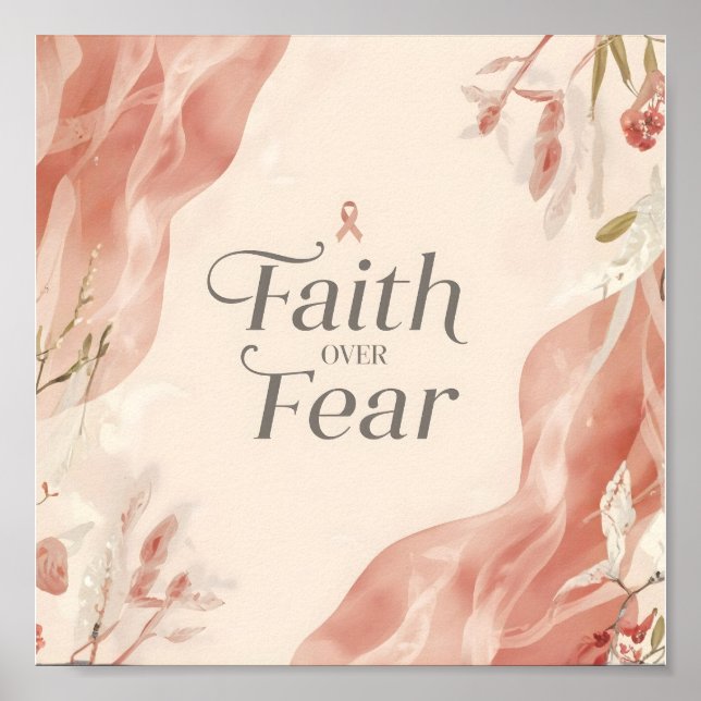Affiche Faith Over Fear – Citation Inspirante Posée (Devant)