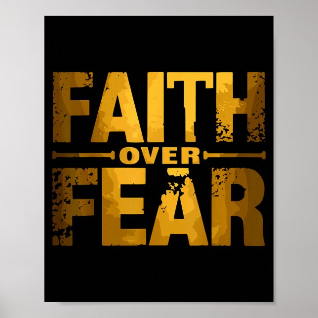 Affiche Faith Over Fear Insrational Christian Quote  (Devant)
