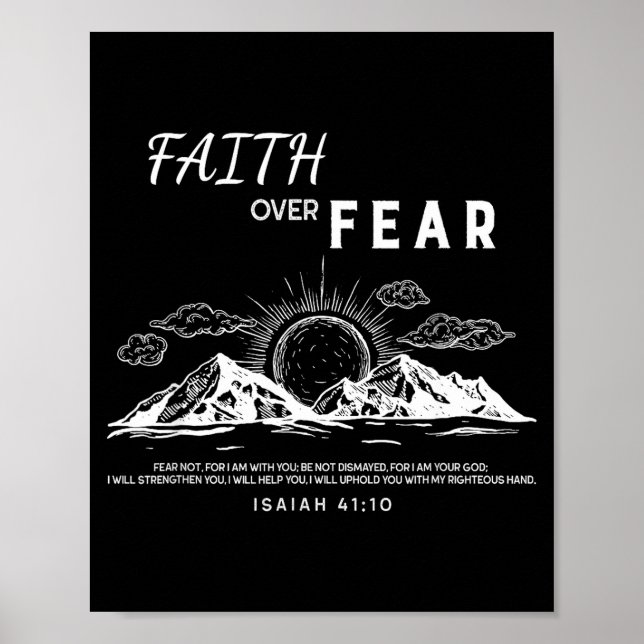 Affiche Faith Over Fear - Isaiah 41_10 Bible Verse  (Devant)