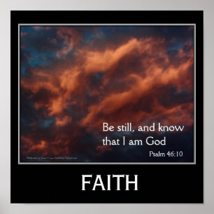 Affiche Faith Psaume 46:10 Citation biblique Inspirationne