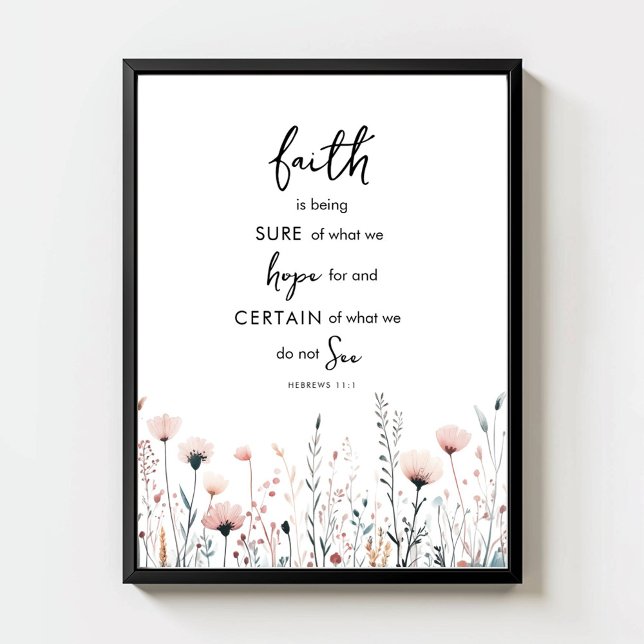Affiche Faith Watercolor Wildflowers Bible Verse Print (Créateur téléchargé)