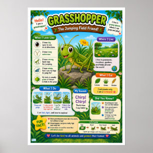 Affiche Faits Amusants Sur Les Criquets Pour Les Enfants