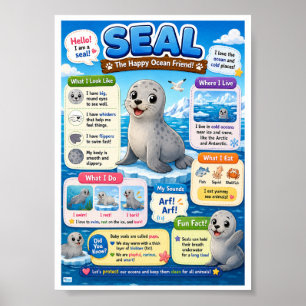 Affiche Faits Amusants Sur [Phoque Pour Enfants