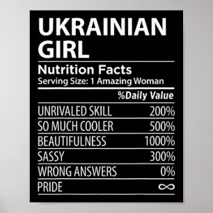 Affiche Faits nutritionnels drôles pour filles ukrainienne