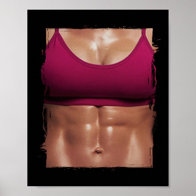 Affiche Fake Muscle Femme Fitness Corps Femme (Devant)