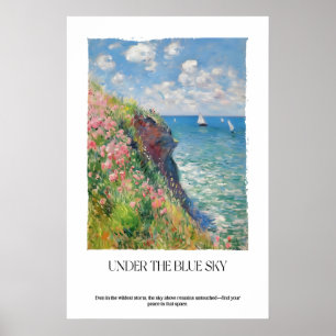 Affiche Falaise Côtière Art de Paysage Marin Impressionnis