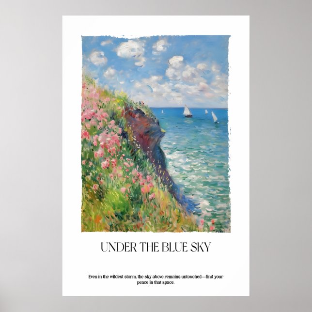 Affiche Falaise Côtière Art de Paysage Marin Impressionnis (Devant)