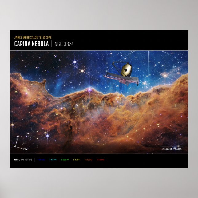 Affiche Falaises cosmiques Carina Nebula Space Webb Telesc (Devant)