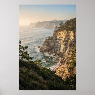 Affiche Falaises côtières dorées 12 x 18