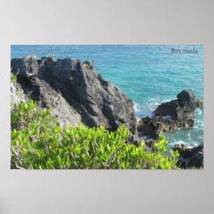 Affiche Falaises de calcaire à Horseshoe Bay, Bermudes
