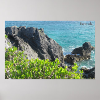 Affiche Falaises de calcaire à Horseshoe Bay, Bermudes