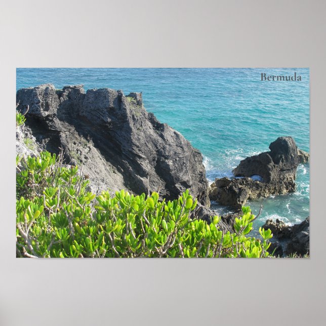 Affiche Falaises de calcaire à Horseshoe Bay, Bermudes (Devant)