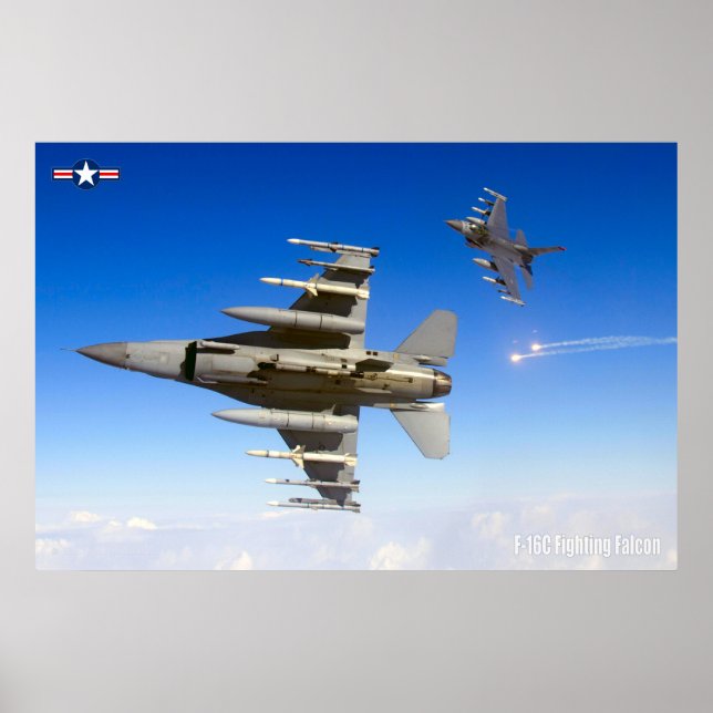 AFFICHE FALCON DE COMBAT F-16C (Devant)