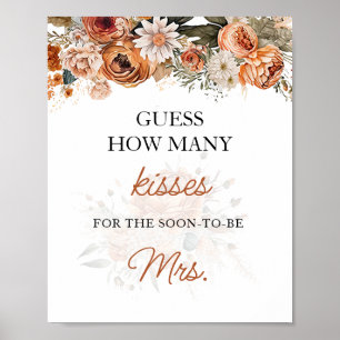 Affiche Fall Boho Devine Combien De Baisers Fête des marié