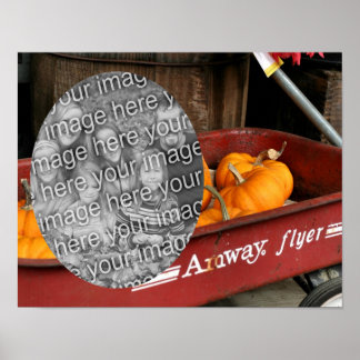 Affiche Fall Citrouille Red Wagon Ajouter Votre Photo