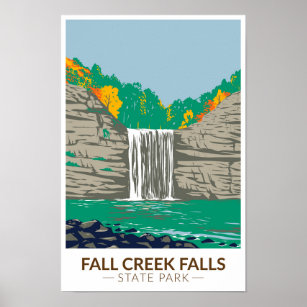 Affiche Fall Creek Falls State Park Tennessee Vintage