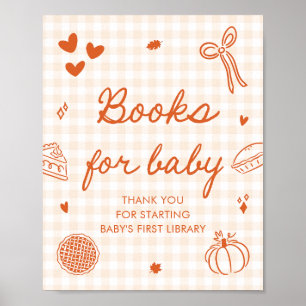 Affiche Fall Cutie Pie Baby shower Livres pour Baby Game