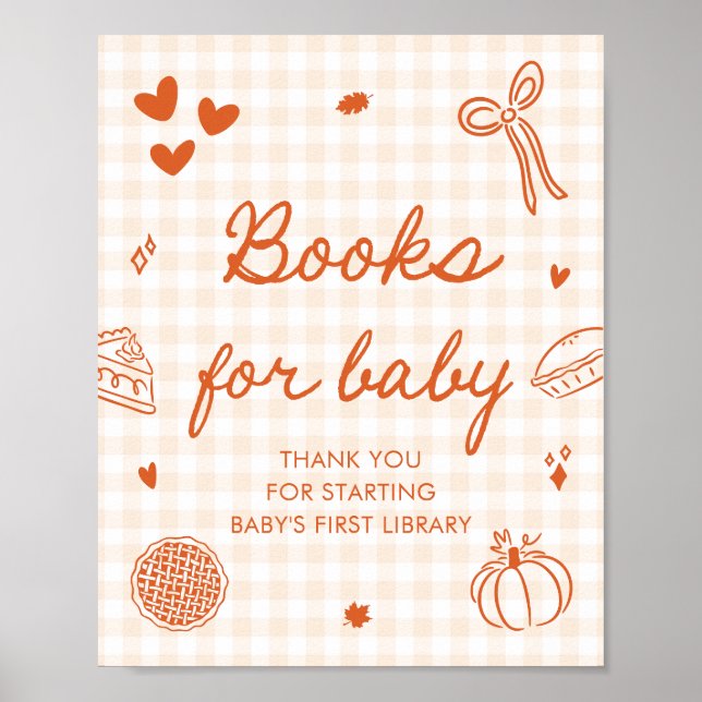 Affiche Fall Cutie Pie Baby shower Livres pour Baby Game (Devant)