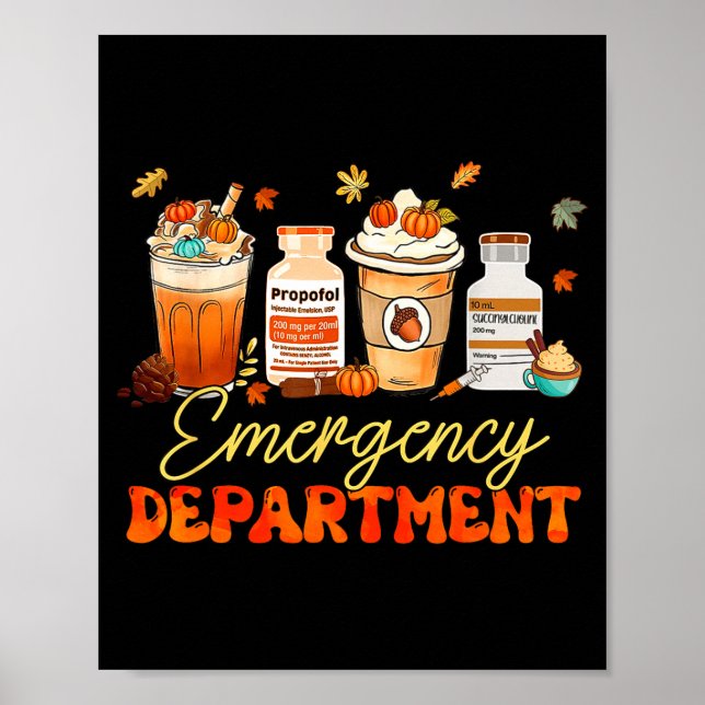 Affiche Fall Er Nurse Emergency Room Nurse School Pumpkin  (Devant)