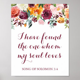 Affiche Fall Flower J'ai trouvé One My Soul Loves
