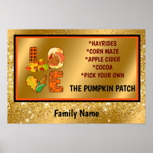 Affiche Fall In Love Automne Personnaliser Texte et couleu