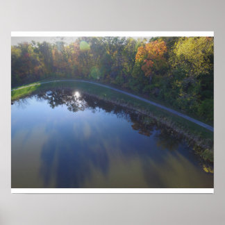 Affiche Fall Indiana Sun et Feuille