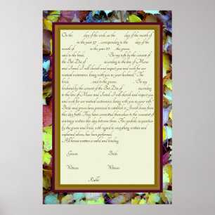 Affiche Fall Leaves Ketubah Texte de la réforme canadienne