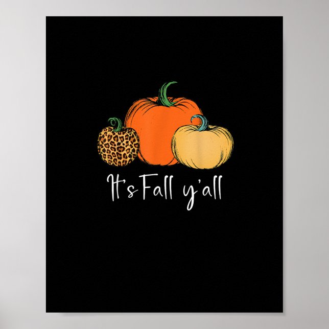 Affiche Fall mignon Halloween Citrouille Thanksgiving C'es (Devant)