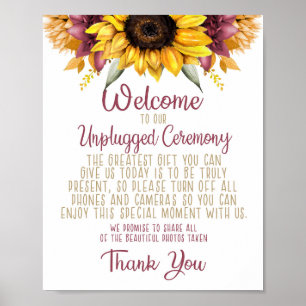 Affiche Fall Sunflower Unplugged Wedding