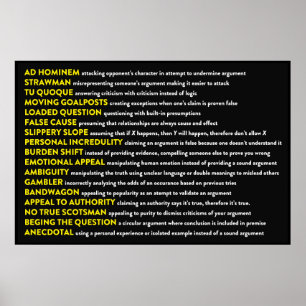 Affiche Fallacies logiques