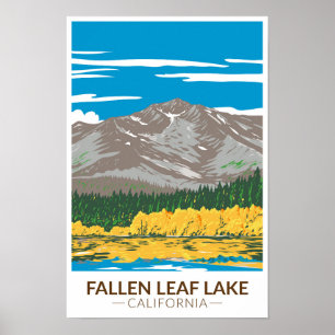 Affiche Fallen Leaf Lake Californie Vintage
