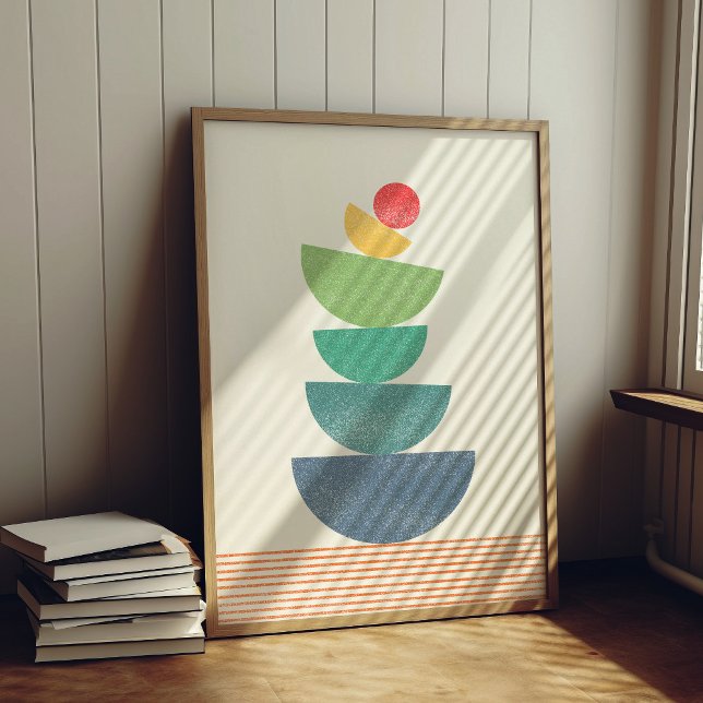 Affiche Falling orange abstract mid century (Créateur téléchargé)