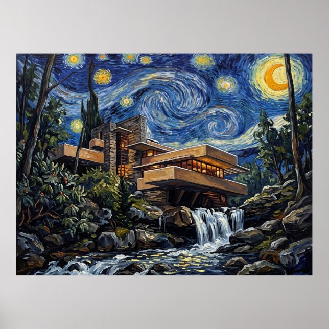 Affiche Fallingwater Nuit étoilée (Devant)