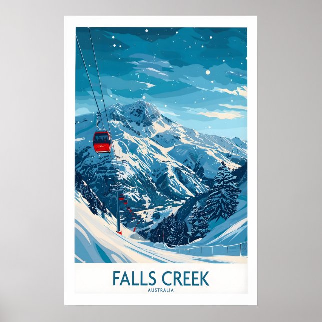 Affiche Falls Creek Ski Print - Australia 1 (Devant)