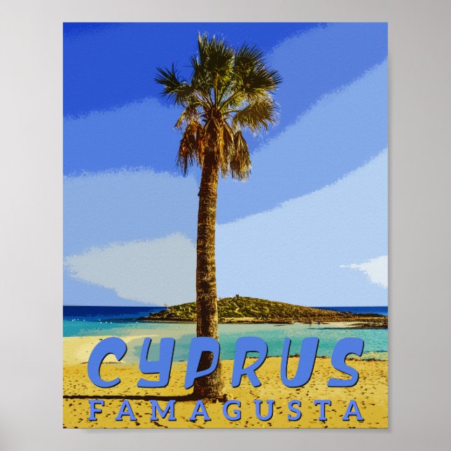 Affiche famagusta chypre - plages de chypre (Devant)