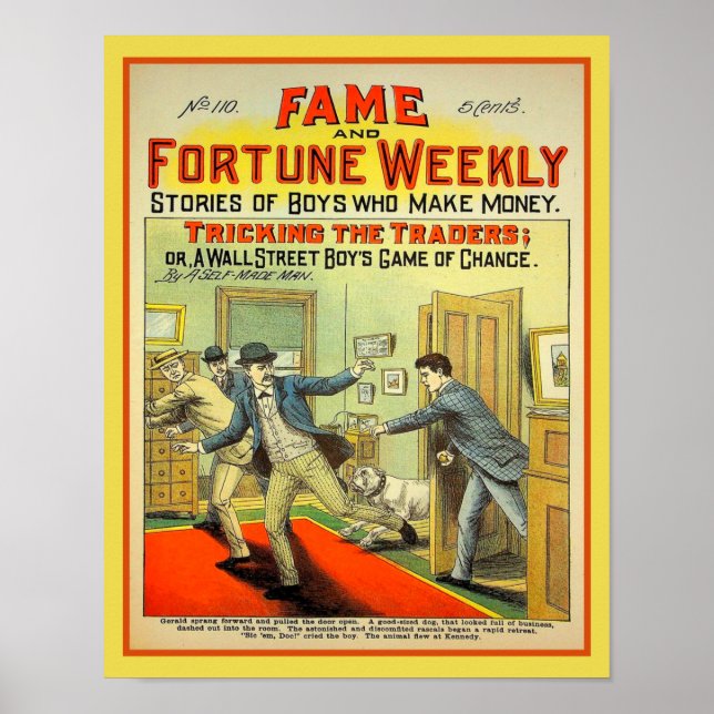 Affiche Fame and Fortune Weekly 1907 Dime Novel (Devant)
