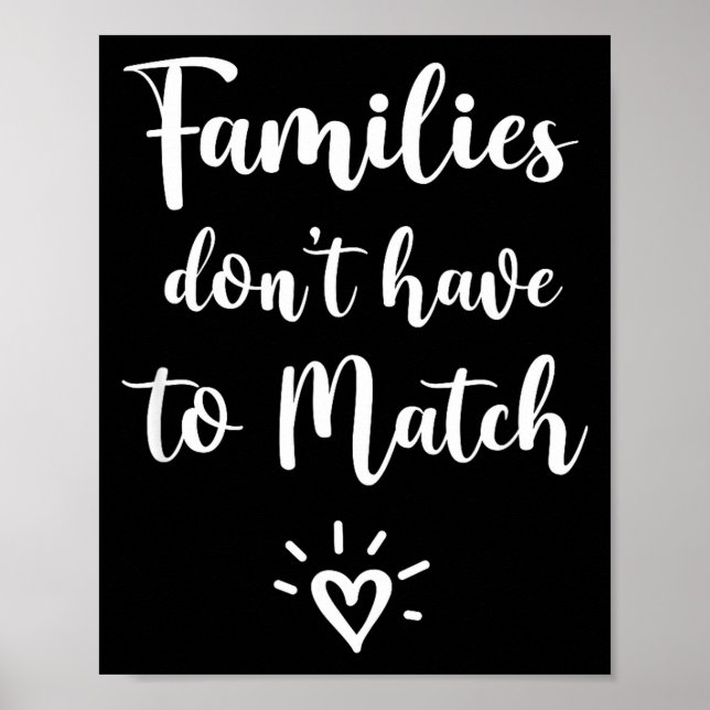 Affiche Families Don't Have To Match, Foster Care Family  (Devant)